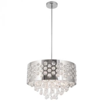 Brightstar CH473/4 CHROME Polished Chrome Chandelier with K9 Crystals
