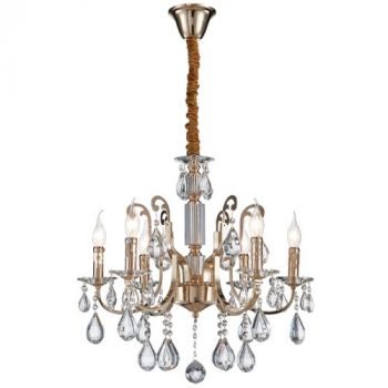 Brightstar CH511/6 CRYSTAL Iron Clear Glass and Crystal Chandelier
