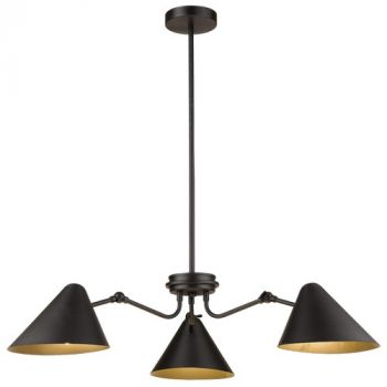 Brightstar CH514/3 BLACK Metal Chandelier Adjustable Height Black