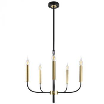 Brightstar CH714/5 GD/BK Metal Chandelier 5X60W E14 Black and Gold