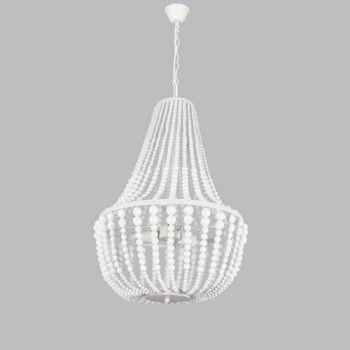 Brightstar CH890/3 WHITE Metal and Wood Chandelier