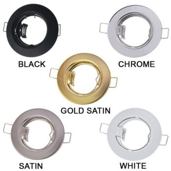 Brightstar DL066 CHROME, DL066 SATIN, DL066 WHITE, DL066 BLACK, DL066 GOLD SATIN Pressed Metal Downlight (Multiple Colours/Finishes)
