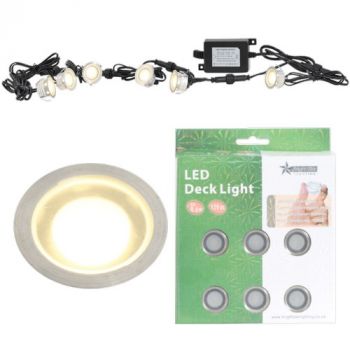 Brightstar DL070 STAINLESS 6 x 0.6W White LED Outdoor Deck Lighting