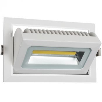 Brightstar DL101 WHITE 30W LED Rectangular Adjustable Downlight 90 Degree Tilt