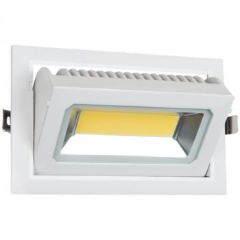 Brightstar DL102 WHITE 40W LED Rectangular Adjustable Downlight 90 Degree Tilt