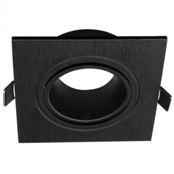 Brightstar DL124 BLACK, DL124 WHITE Square Recessed Polycarbonate with Antiglare Ring Straight (Multiple Colours/Finishes)