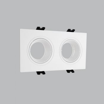 Brightstar DL147/2 WHITE Polycarbonate 2 x GU10 Downlight Straight Without Lampholder White