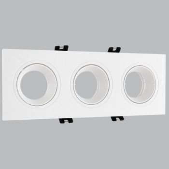Brightstar DL148/3 WHITE Polycarbonate 3 x GU10 Downlight Straight Without Lampholder White
