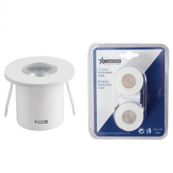 Brightstar DL623 WH COOL 2 Pack 1W LED 4200K White Circular Star Light, IP20 Downlight