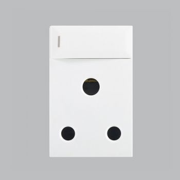 Brightstar ECP114 WHITE Modular 16A Switched RSA Socket - Vertical (Triple Module) White