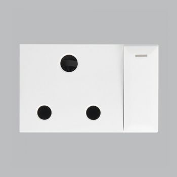 Brightstar ECP115 WHITE Modular 16A Switched RSA Socket - Horizontal (Triple Module) White