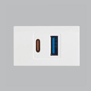 Brightstar ECP120 WHITE Modular 5V 3.4A USB Type A and C (Single Module) White
