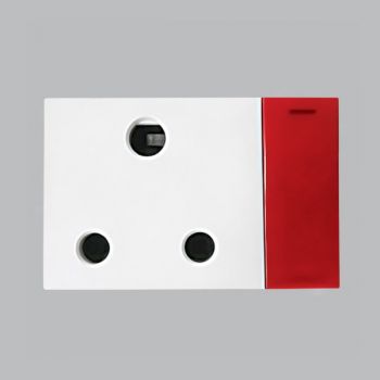 Brightstar ECP133 WHITE Designated 16A Switched RSA Socket - Horizontal (Triple Module) White