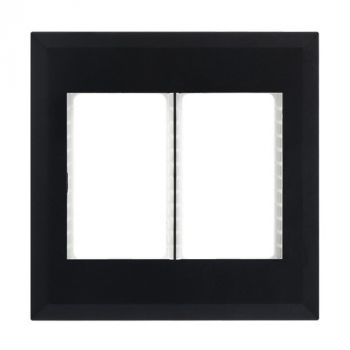 Brightstar ECP158 BLACK Double Grid Cover Plate for Triple Modules - 4 X 4 Black