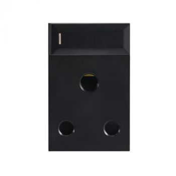 Brightstar ECP164 BLACK Modular 16A Switched RSA Socket - Vertical (Triple Module) Black