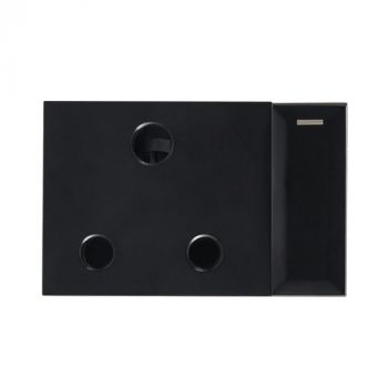 Brightstar ECP165 BLACK Modular 16A Switched RSA Socket - Horizontal (Triple Module) Black