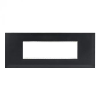 Brightstar ECP178 BLACK 6 Lever Module Cover Plate and Frame Black