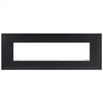 Brightstar ECP179 BLACK 8 Lever Module Cover Plate and Frame Black