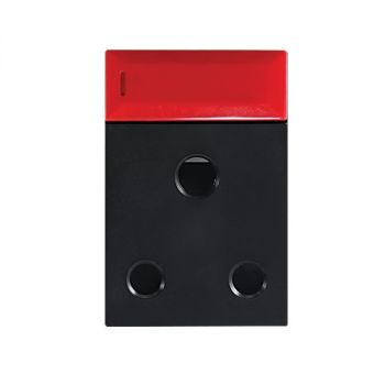 Brightstar ECP182 BLACK Designated 16A Switched RSA Socket - Vertical (Triple Module) Black