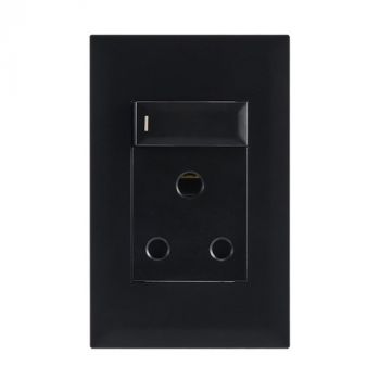 Brightstar EPL281 BLACK Modular 16A RSA Socket with Switch - 4 X 2 Black