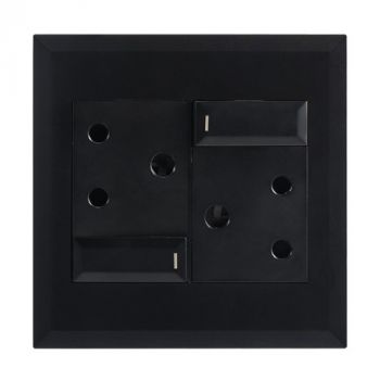 Brightstar EPL283 BLACK Modular 2 x 16A RSA Sockets with Switches - 4 X 4 Black