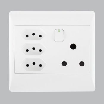 Brightstar EPL325 WHITE 16 AMP Plug + 3 New RSA Sockets - 4 X 4