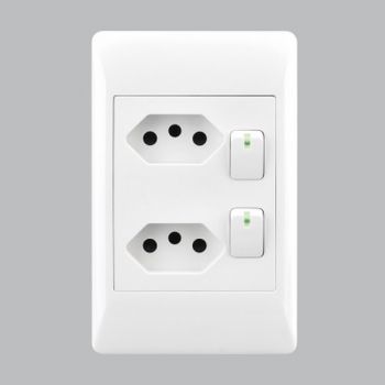 Brightstar EPL333 WHITE 2 New RSA Sockets with 2 Switches - 2 X 4 White
