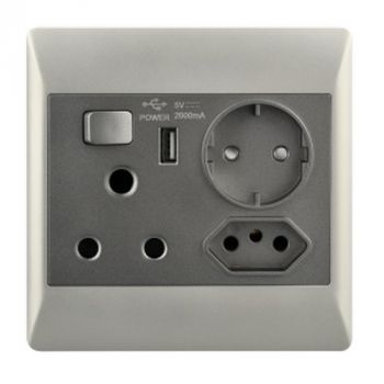 Brightstar EPL361 DUO 16 AMP Plug + New RSA Socket + USB + Schuko - 4 X 4