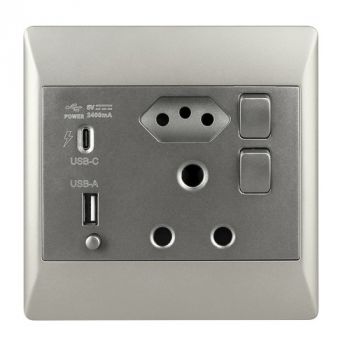 Brightstar EPL365 DUO 16 Amp Plug with New RSA Socket + USB-C and 1 USB-A 4x4