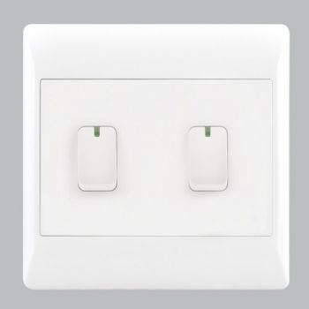 Brightstar ESW006 WHITE 2 Lever 1 Way Switch - 4 X 4 White