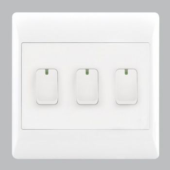 Brightstar ESW007 WHITE 3 Lever 1 Way Switch - 4 X 4 White