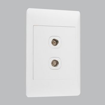 Brightstar ESW035 WHITE Double TV Socket - 2 X 4