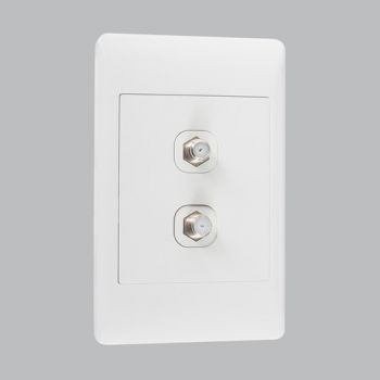 Brightstar ESW039 WHITE Double Satellite Socket - 2 X 4