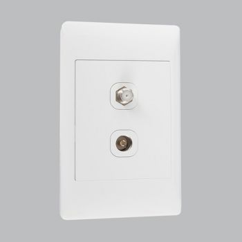 Brightstar ESW040 WHITE TV + Satellite Socket - 2 X 4