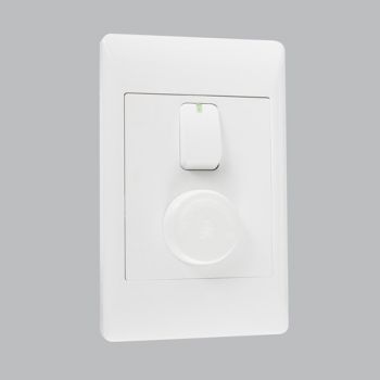 Brightstar ESW042 WHITE Fan Speed Control + Light Switch - 2 X 4