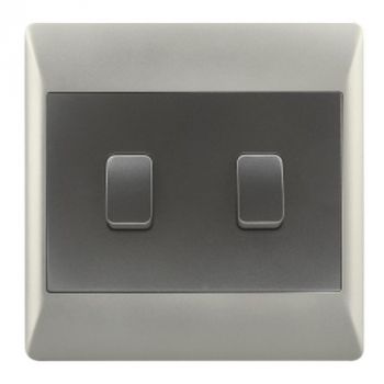 Brightstar ESW076 DUO 2 Lever 1 Way Switch - 4 X 4