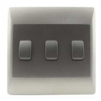 Brightstar ESW077 DUO 3 Lever 1 Way Switch - 4 X 4