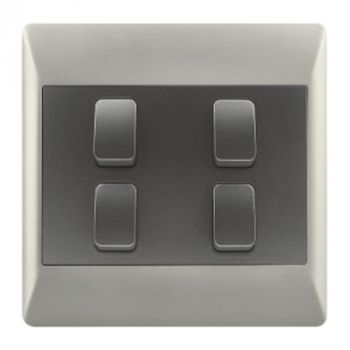 Brightstar ESW078 DUO 4 Lever 1 Way Switch - 4 X 4