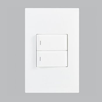 Brightstar ESW202 WHITE Modular 2 Lever 1 Way Switch - 4 X 2 White
