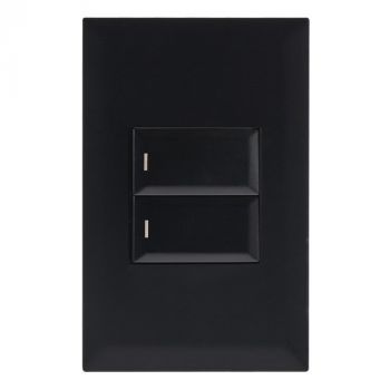 Brightstar ESW252 BLACK Modular 2 Lever 1 Way Switch - 4 X 2 Black