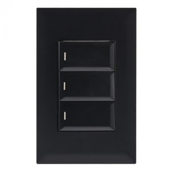 Brightstar ESW253/2 BLACK Modular 3 Lever 2 Way Switch - 4 X 2 Black