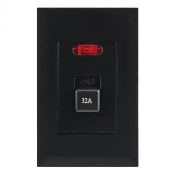 Brightstar ESW254 BLACK Modular 32A Double Pole Isolator - 4 X 2 Black