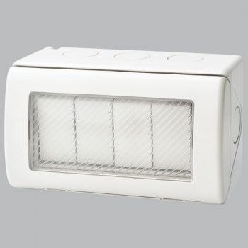 Brightstar ESWP904 WHITE 4 Lever 1 Way Waterproof Switch, IP55 White
