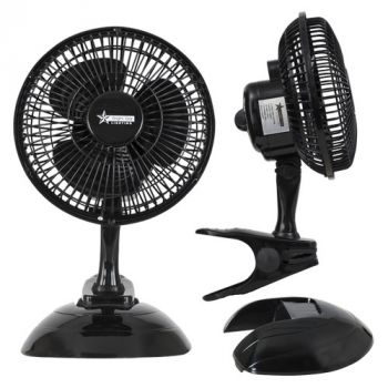 Brightstar FAN012 BLACK, FAN012 WH 6'' Plastic Fan Which Can Be Used As Either a Table Fan or a Clip-On Fan with 2 Speed Control (Multiple Colours/Finishes)
