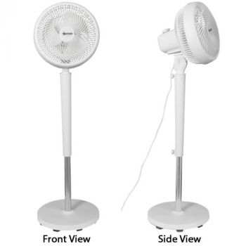 Brightstar FAN027 WHITE 10'' Standing Fan 3 Speed 55W Motor White