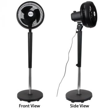 Brightstar FAN028 BLACK 10'' Standing Fan 3 Speed 55W Motor Black