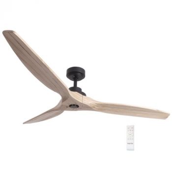 Brightstar FCF074 BLACK Metal with 3 Solid Wood Blades Natural DC Motor With Remote Control Black