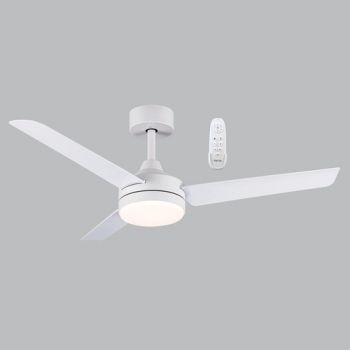 Brightstar FCF089 WHITE Metal Fan with 3 ABS Blades 48'' (122cm). 30W Copper Coil DC Motor White
