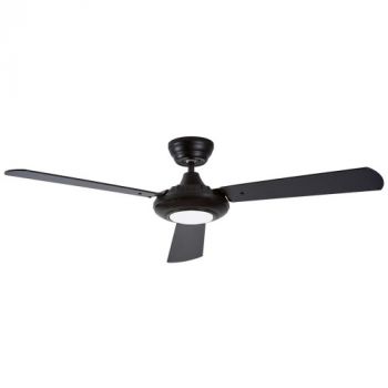 Brightstar FCF091 BLACK 12W LED Metal Ceiling fan with 3 MDF Black and brown Reversible Blades, 50'' (127cm)