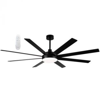 Brightstar FCF102 BLACK 24W LED 8 Plywood Blades 72'' (183cm) Matt Black Ceiling Fan with Plywood Blades Dimmable
